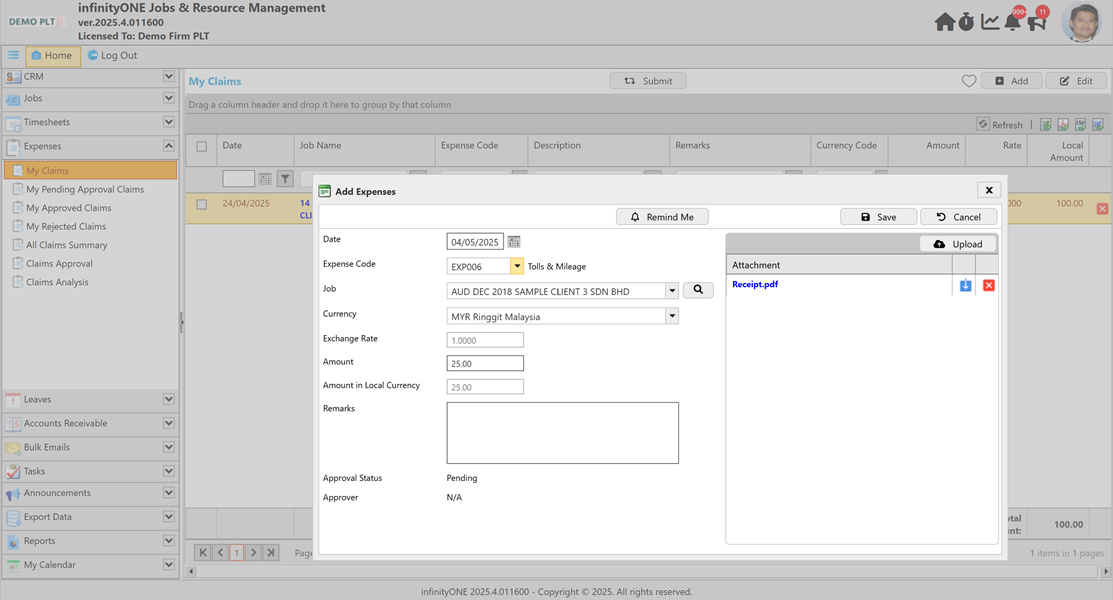Disbursements Screenshot 2